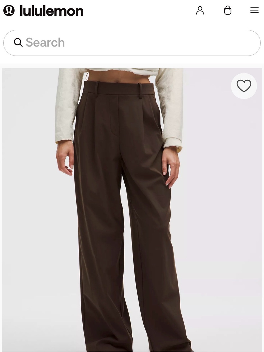 Lululemon Wide-Leg High-Rise Pants — SOLD OUT Color - Sequoia